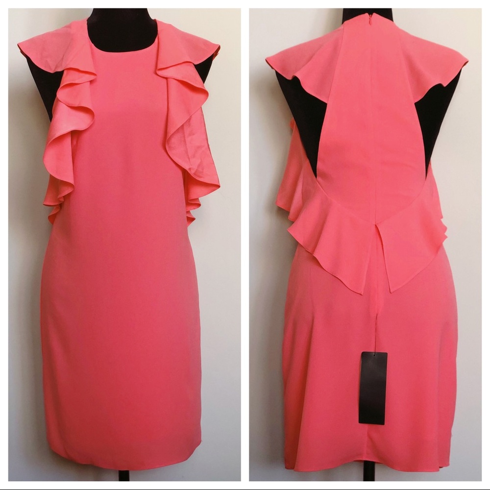 BCBGMaxAzria Jenni Ruffle-Shoulder Racerback Dress - Picture 2 of 7